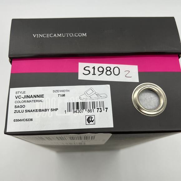 Vince Camuto Shoes Size 7.5 Buckle Espadrille Mules Jinannie Zulu Snake - Picture 10 of 12